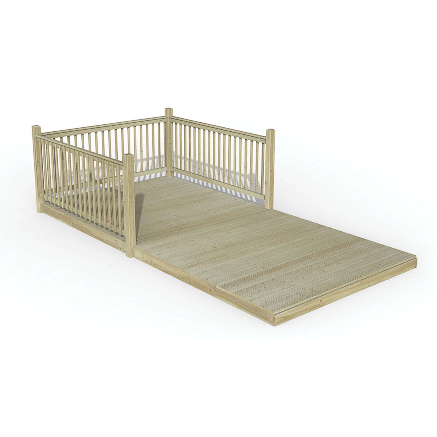Forest Ultima Decking Kit with 3 x Balustrades (4 Posts) 2.4m x 4.8m (583FL)