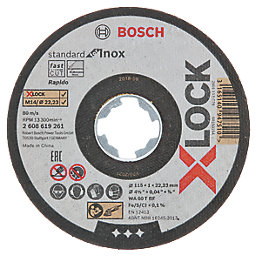 Bosch X-Lock Stainless Steel Cutting Disc 4 1/2" (115mm) x 1mm x 22.23mm 10 Pack