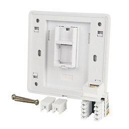 Labgear  1-Gang RJ45 Ethernet Socket White with White Inserts