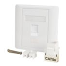 Labgear  1-Gang RJ45 Ethernet Socket White with Colour-Matched Inserts