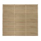 Forest  Double-Slatted  Fence Panels Natural Timber 6' x 5' Pack of 4