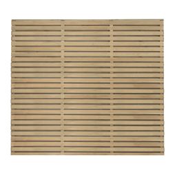 Forest  Double-Slatted  Fence Panels Natural Timber 6' x 5' Pack of 4