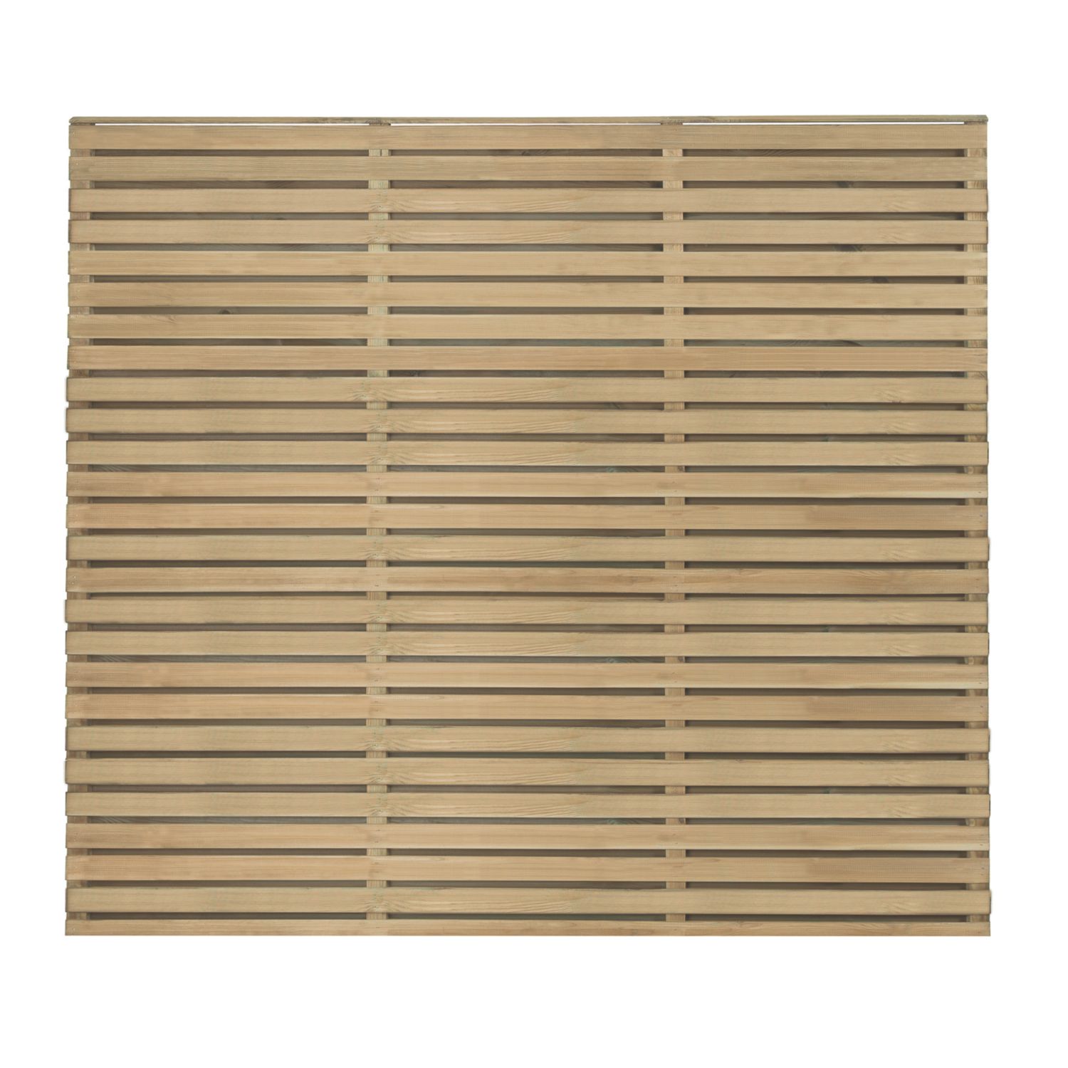 Forest Double-Slatted Fence Panels Natural Timber 6' x 5' Pack of 4 (583KP)