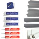 Splashwall  Panel Installation & Care Kit Satin Anodised Aluminium 13 Piece Set