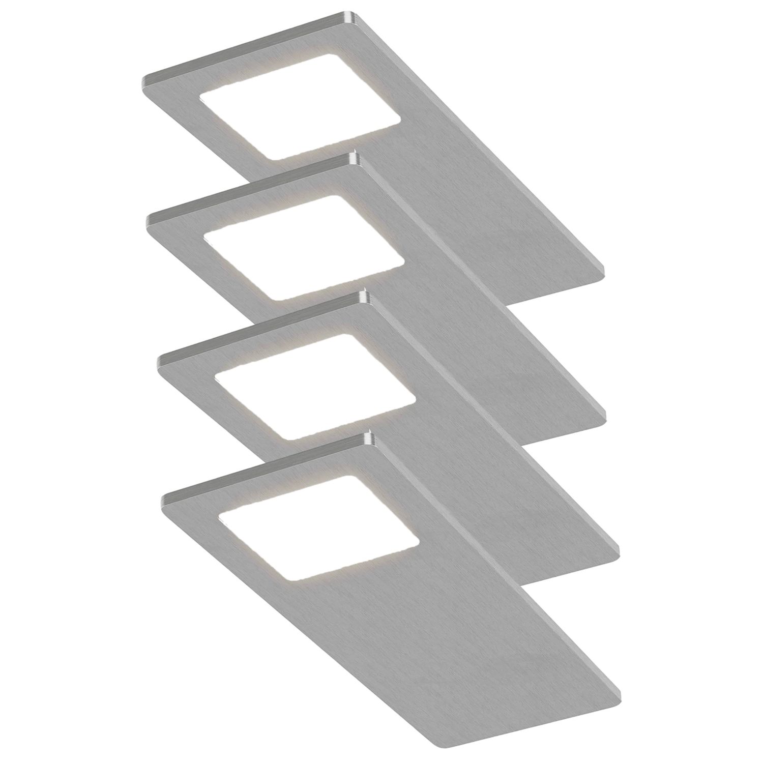 Sensio Velos Rectangular LED Under Cabinet Lights Steel 19.2W 290lm 4 Pack (583PE)