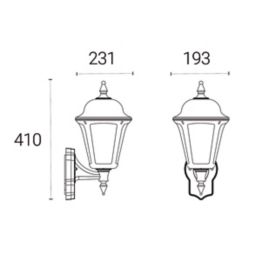 4lite  Outdoor IP65 Wall Lantern With PIR Sensor Black