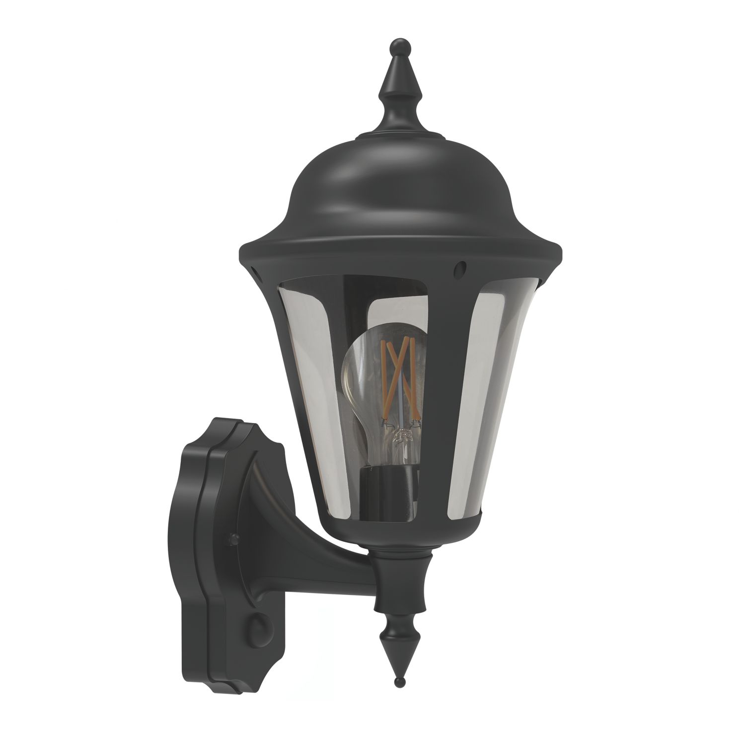 4lite Outdoor IP65 Wall Lantern With PIR Sensor Black (583RR)