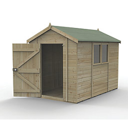 Forest Timberdale 6' 6" x 10' (Nominal) Apex Tongue & Groove Timber Shed with Base & Assembly