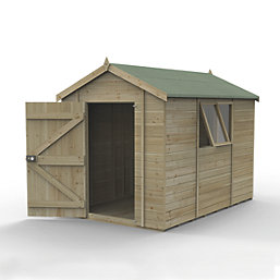 Forest Timberdale 6' 6" x 10' (Nominal) Apex Tongue & Groove Timber Shed with Base & Assembly