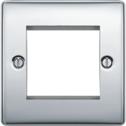 British General Nexus Metal 2-Module Modular Faceplate Polished Chrome