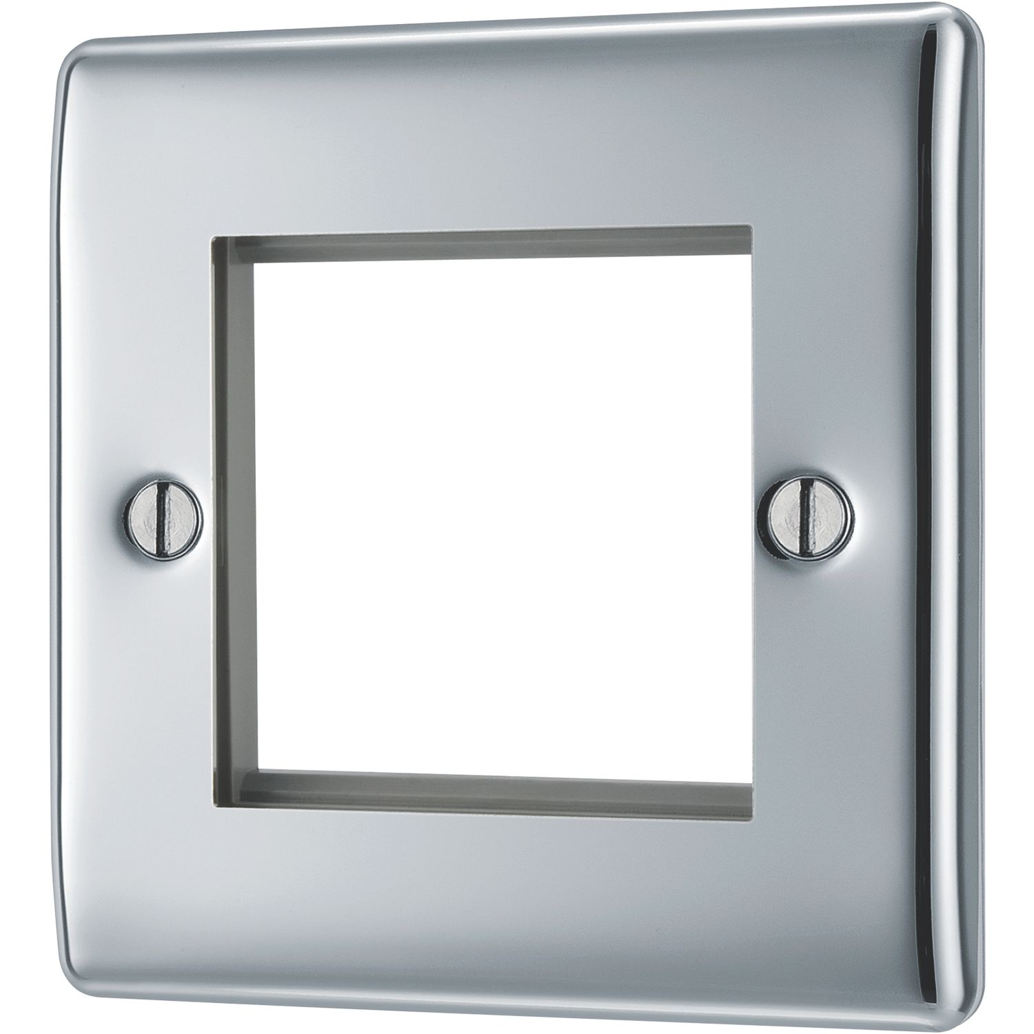 British General Nexus Metal 2-Module Modular Faceplate Polished Chrome (583XF)