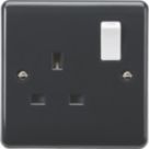 Knightsbridge Part M 13A 1-Gang DP Switched Plug Sockets Anthracite