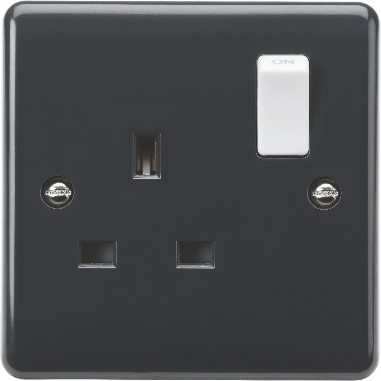 Knightsbridge Part M 13A 1-Gang DP Switched Plug Sockets Anthracite (583YA)