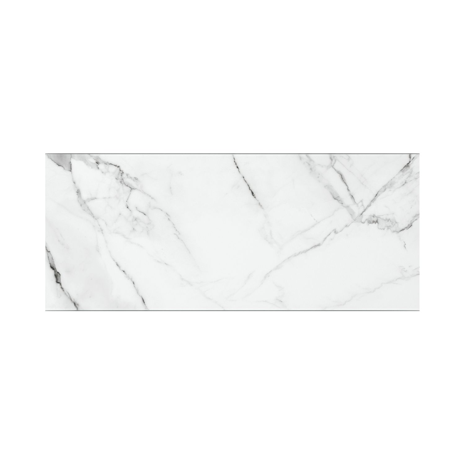 Splashback Carrara Self-Adhesive Bathroom Splashback Gloss Marble Grey 250mm x 600mm x 4mm (583YR)