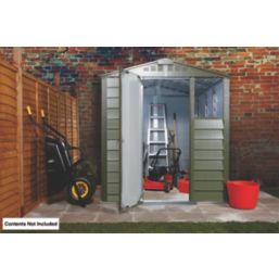 Trimetals Titan 640 6' 6" x 5' (Nominal) Apex Metal Shed Olive Green
