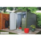 Trimetals Titan 640 6' 6" x 5' (Nominal) Apex Metal Shed Olive Green