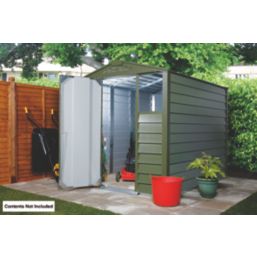 Trimetals Titan 640 6' 6" x 5' (Nominal) Apex Metal Shed Olive Green
