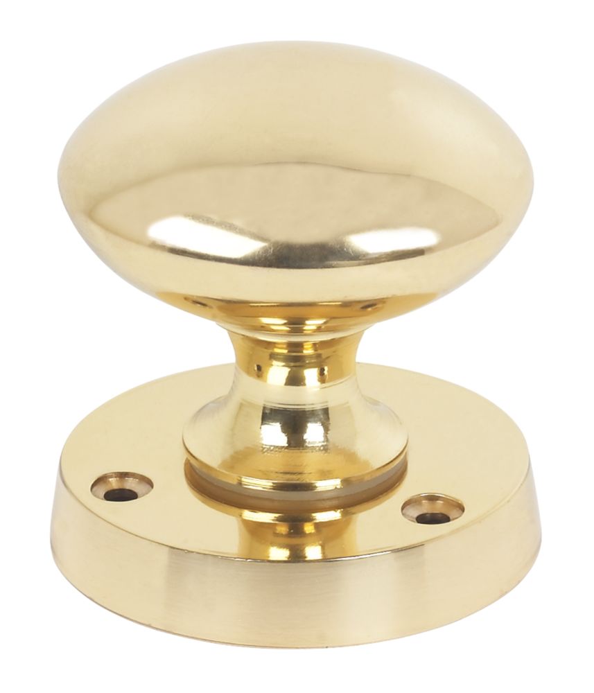 Victorian Mortice Knobs 54mm Pair Polished Brass