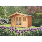 Shire Clipstone 1 12' x 12' (Nominal) Apex Timber Log Cabin with Assembly