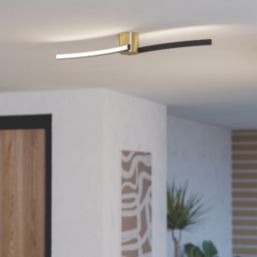 Eglo Aieta LED Ceiling Light Brushed Brass/Black 12W 1450lm