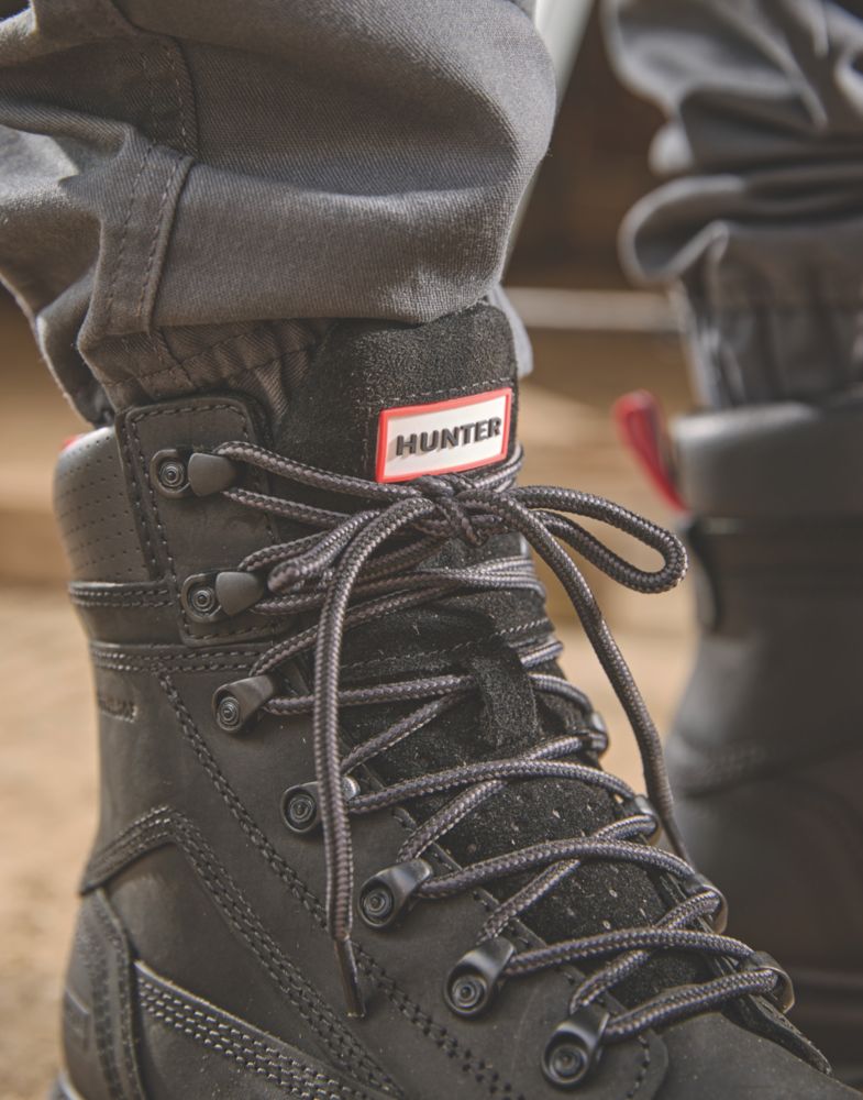 Hunter Size 7 Black Waterproof Steel Toe Cap Safety Boots - Screwfix