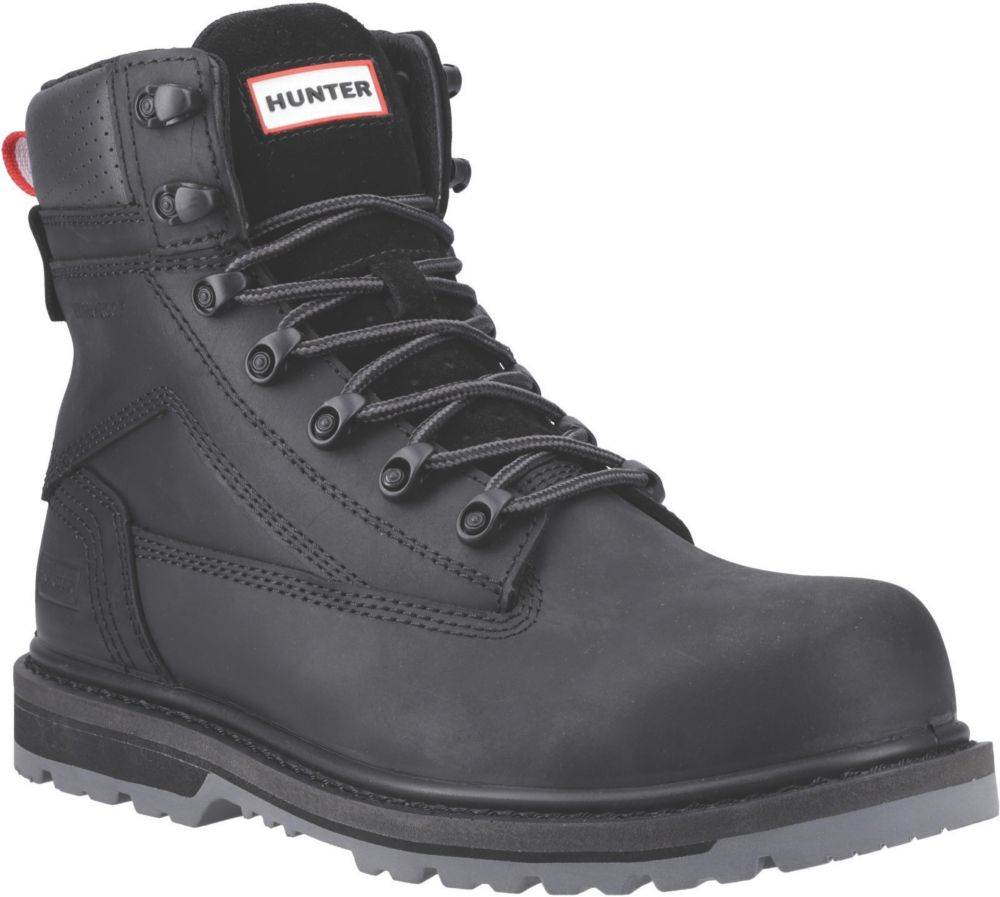 Hunter Size 7 Black Waterproof Steel Toe Cap Safety Boots - Screwfix