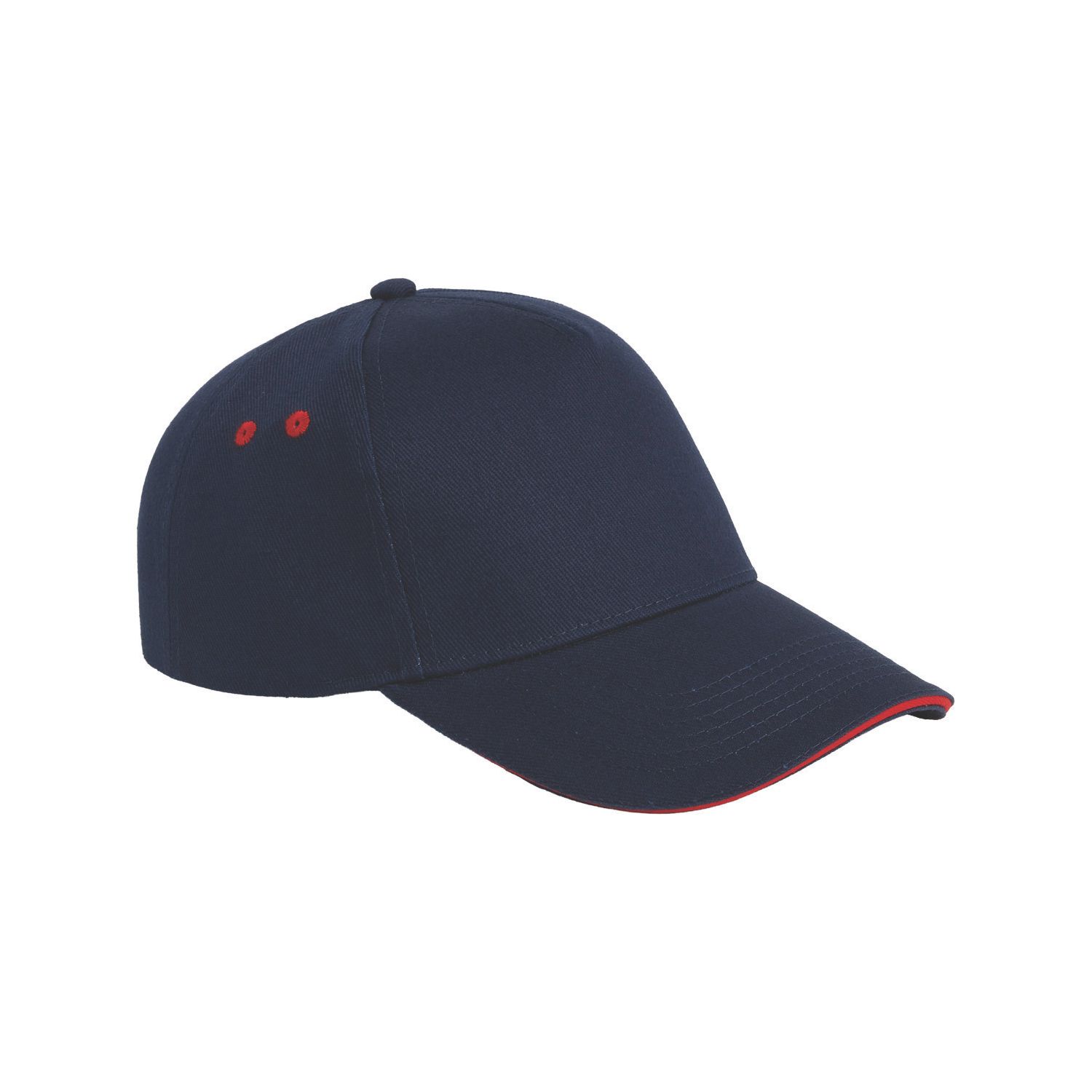 Beechfield Ultimate 5 Panel Cap Navy / Red (584EP)