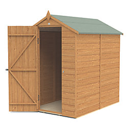 Forest Delamere 4' x 6' (Nominal) Apex Shiplap T&G Timber Shed with Base & Assembly