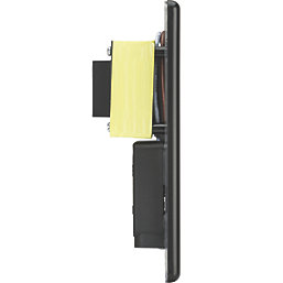 Knightsbridge  2-Gang Dual Voltage Shaver Socket 115 V / 230V Matt Black with Colour-Matched Inserts