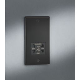 Knightsbridge  2-Gang Dual Voltage Shaver Socket 115 V / 230V Matt Black with Colour-Matched Inserts