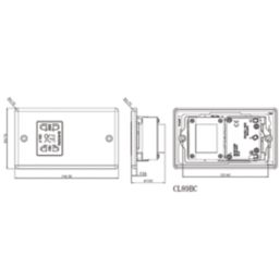 Knightsbridge  2-Gang Dual Voltage Shaver Socket 115 V / 230V Matt Black with Colour-Matched Inserts