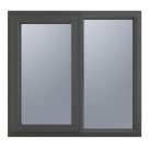 Crystal  Left-Hand Opening Obscure Double-Glazed Casement Anthracite on White uPVC Window 1190mm x 1115mm