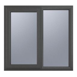 Crystal  Left-Hand Opening Obscure Double-Glazed Casement Anthracite on White uPVC Window 1190mm x 1115mm