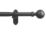 Rothley Matt Black Extendable Curtain Pole w/ Orb Finials 28mm x 165-300cm