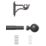 Rothley Matt Black Extendable Curtain Pole w/ Orb Finials 28mm x 165-300cm