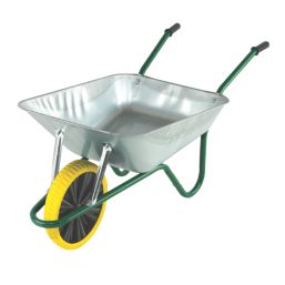 Walsall Easiload Puncture-Proof Wheel Wheelbarrow Galvanised 85Ltr