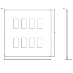 Knightsbridge  8-Module Grid Faceplate Antique Brass