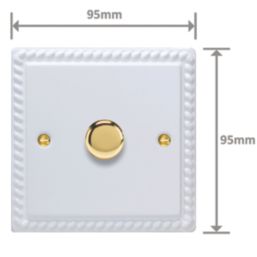 Varilight V-Pro 1-Gang 2-Way LED Dimmer Switch  Georgian White with Colour-Matched Inserts
