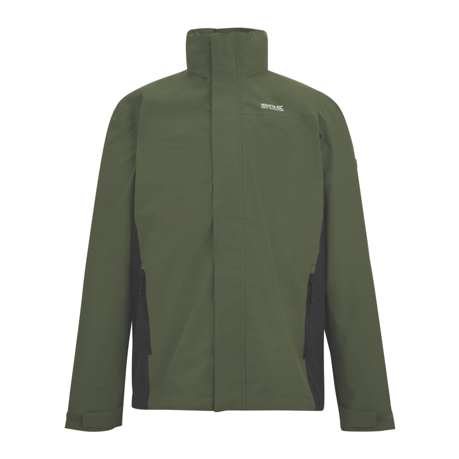 Regatta Matt II Waterproof Jacket Dark Khaki / Black X Large Size 51" Chest (585EG)