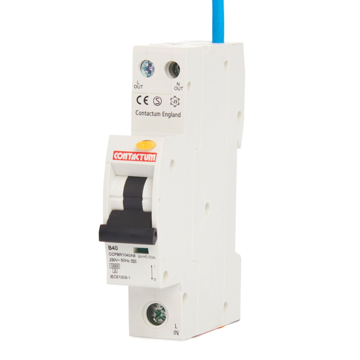 Contactum Defender 40A 30mA Type A SP B Curve Compact RCBO (585HA)