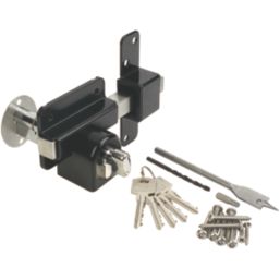 GateMate Black Euro Profile Long Throw Lock with Thumbturn 70mm