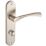 Smith & Locke Bude Fire Rated WC Door Handles Pair Brushed Nickel