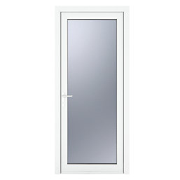 Crystal  Fully Glazed 1-Obscure Light RH White uPVC Back Door 2090mm x 840mm