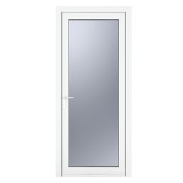 Crystal  Fully Glazed 1-Obscure Light Right-Handed White uPVC Back Door 2090mm x 840mm