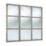 Spacepro Shaker 3-Door Sliding Wardrobe Door Kit Stone Grey Frame Mirror Panel 2978mm x 2260mm
