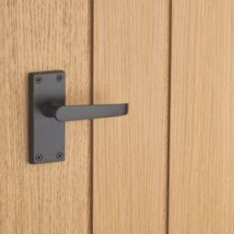 Designer Levers Victorian Fire Rated Latch Straight Lever Door Handle Pair Matt Black