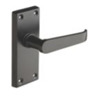 Designer Levers Victorian Fire Rated Latch Straight Lever Door Handle Pair Matt Black