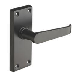 Designer Levers Victorian Fire Rated Latch Straight Lever Door Handle Pair Matt Black