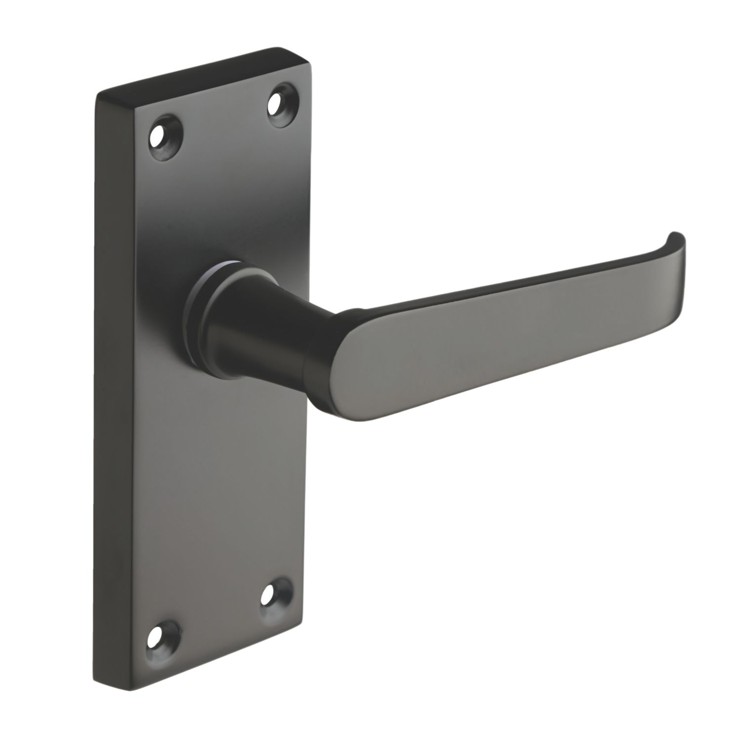 Designer Levers Victorian Fire Rated Latch Straight Lever Door Handle Pair Matt Black (585KK)