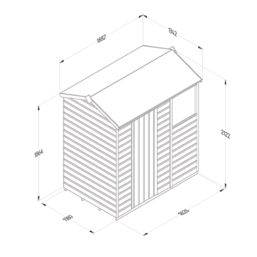 Forest Beckwood 6' x 4' (Nominal) Reverse Apex Shiplap Timber Shed